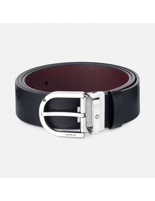 Cintura Montblanc Reversibile in Pelle Saffiano