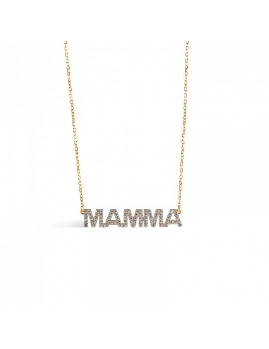 Girocollo Rue des Mille Mamma con Zirconi Bianchi