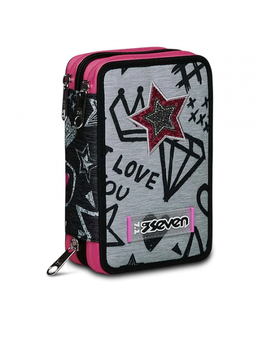 ASTUCCIO SCUOLA 3 ZIP Seven® - ZIPPER GLAMY