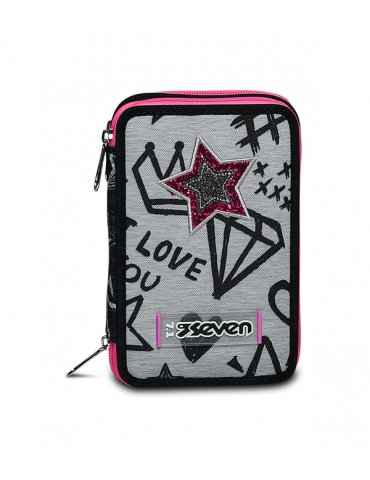 ASTUCCIO SCUOLA 3 ZIP Seven® - ZIPPER GLAMY