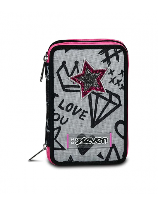 ASTUCCIO SCUOLA 3 ZIP Seven® - ZIPPER GLAMY