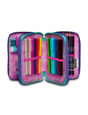 ASTUCCIO SCUOLA 3 ZIP Seven® - CHARMING PATCH