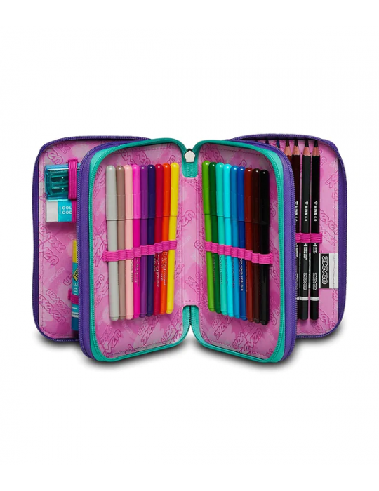 ASTUCCIO SCUOLA 3 ZIP Seven® - CHARMING PATCH