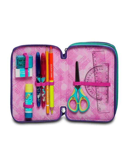 ASTUCCIO SCUOLA 3 ZIP Seven® - CHARMING PATCH