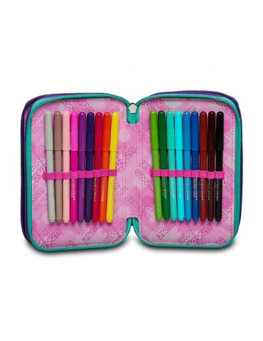 ASTUCCIO SCUOLA 3 ZIP Seven® - CHARMING PATCH