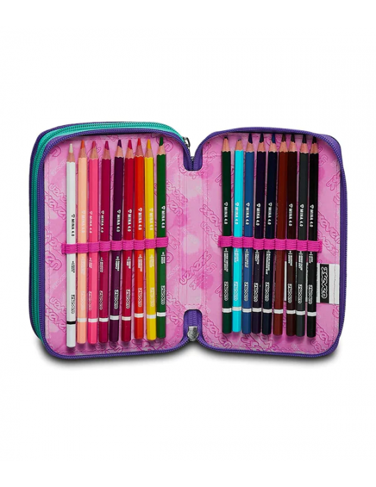 ASTUCCIO SCUOLA 3 ZIP Seven® - CHARMING PATCH