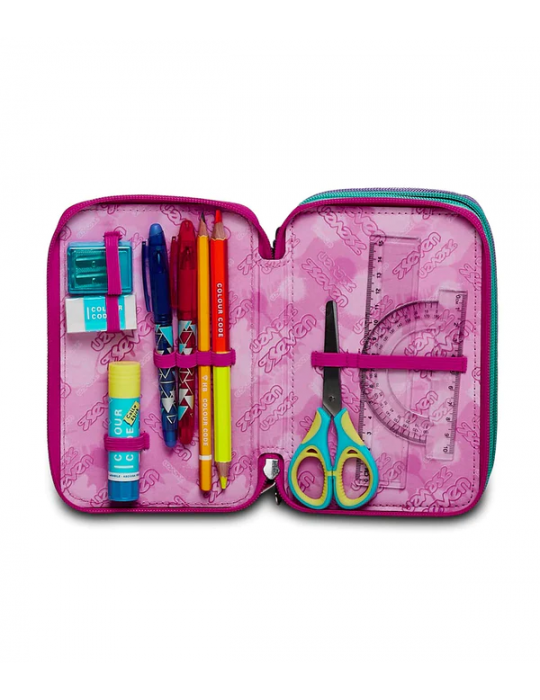 ASTUCCIO SCUOLA 3 ZIP Seven® - SPLASHY LILAC