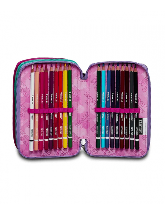 ASTUCCIO SCUOLA 3 ZIP Seven® - SPLASHY LILAC