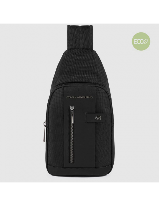 Monospalla Piquadro In Tessuto Riciclato Nero