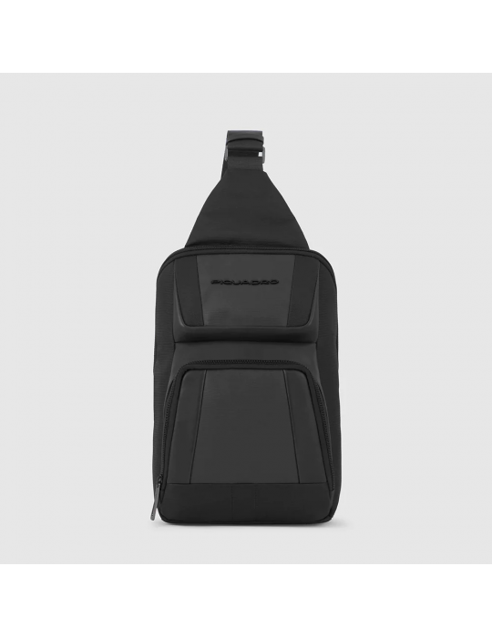 Monospalla Piquadro In Tessuto Riciclato Nero