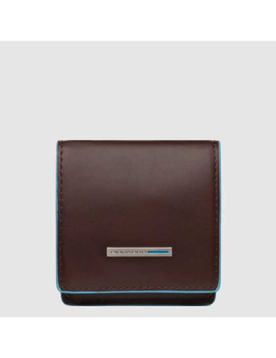 Portamonete Quadrato Piquadro Blue Square Mogano