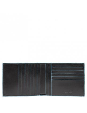 Portafoglio Piquadro Blue Square 12 Scomparti Nero