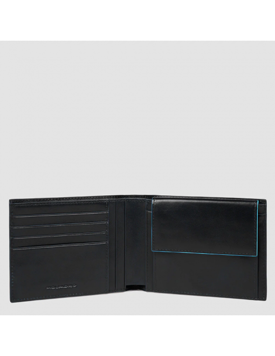 Portafoglio Piquadro In Pelle Con Portamonete Nero