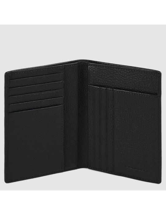 Portafoglio Piquadro Verticale Con Scomparti Per Carte Nero