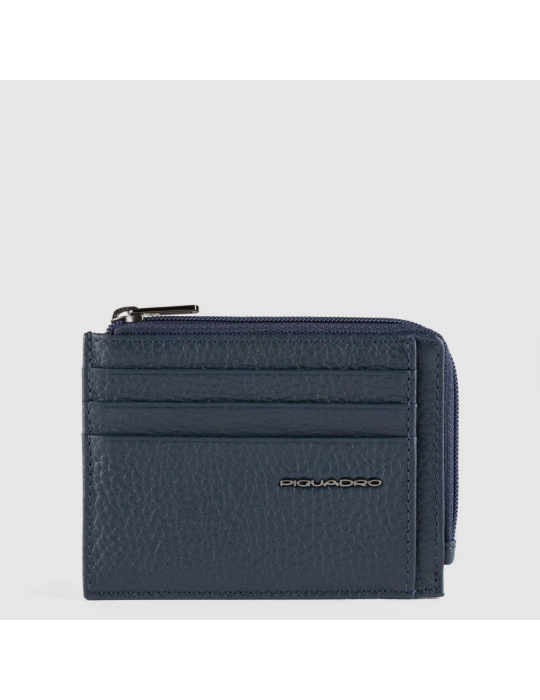 Bustina Piquadro Porta Monete, Documenti E Carte Di Credito Blu
