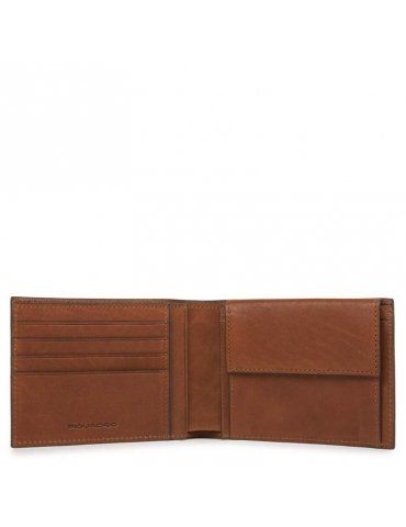 Portafoglio Piquadro Black Square con Portamonete Cuoio