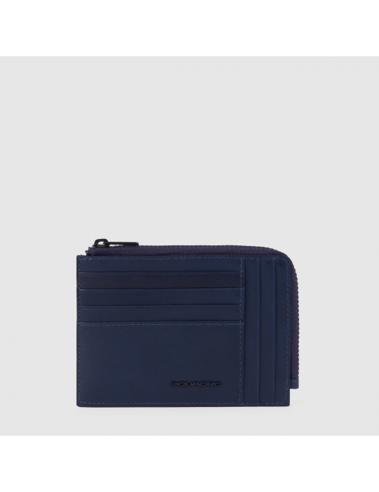 Porta Monete Piquadro Con Carte Di Credito Blu