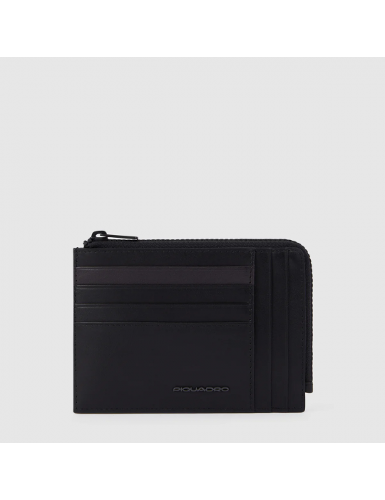 Porta Monete Piquadro Con Carte Di Credito Nero