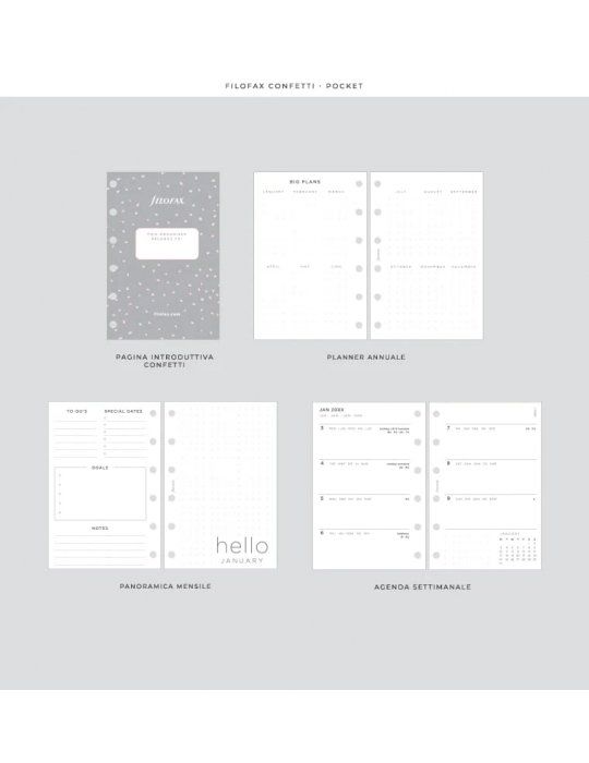 Confetti Organiser Pocket Filofax 2024