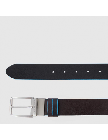 Cintura Piquadro Uomo Reversibile Con Fibbia Ad Ardiglione Marrone