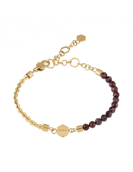 Bracciale Breil Kaleido In Acciaio IP Gold E Granati Rossi