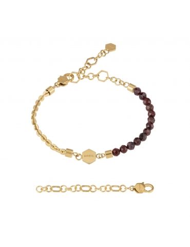 Bracciale Breil Kaleido In Acciaio IP Gold E Granati Rossi