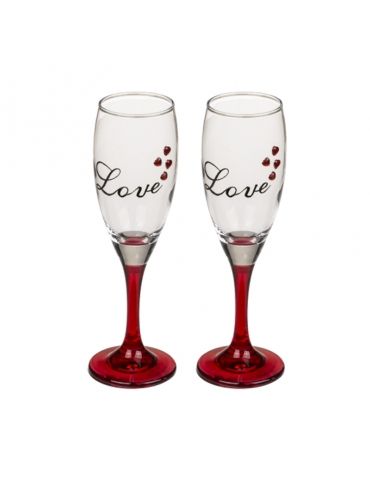 Set 2 Bicchieri Champagne Love