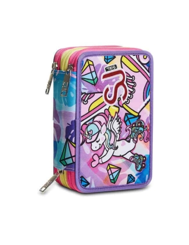 Astuccio Scuola 3 zip Seven SJ - ROLLERSKATE GIRL